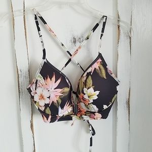 Floral bathing suit top